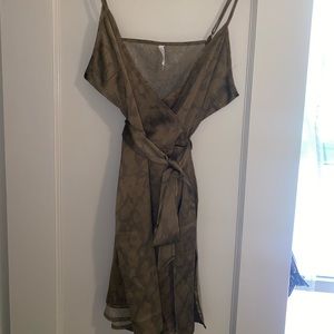 Urban Outfitters green color silky romper size medium